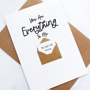 Everything To Me Anniversary Card, Husband Anniversary Card, Boyfriend Anniversary Card, Anniversary card for Wife, Paper Anniversary Gift