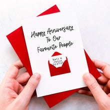 Load image into Gallery viewer, Our Favourite People Anniversary Card, Special Couple Anniversary Card, Wedding Keepsake, Anniversary Gift For Couple, Happy Couple Card