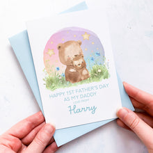 Load image into Gallery viewer, Personalised 1st Father&#39;s Day As Daddy Card, First Father&#39;s Day, From Son, As Grandad, As Grandpa, Cute Bear, Handmade Card, For My Daddy