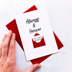 Always & Forever Anniversary Card, Husband Anniversary Card, Boyfriend Anniversary Card, Anniversary card for Wife, Anniversary Gift