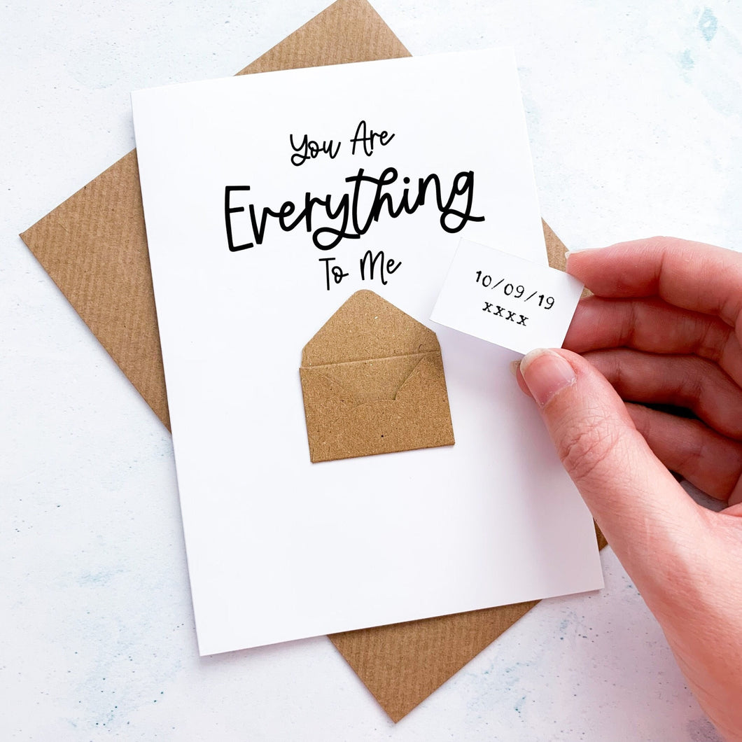 Everything To Me Anniversary Card, Husband Anniversary Card, Boyfriend Anniversary Card, Anniversary card for Wife, Paper Anniversary Gift