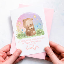 Load image into Gallery viewer, Be My Godmother Proposal Card, Godparents Proposal, God parents proposal Card, Be my Godmother card, be my godfather, From Baby Girl, Bears