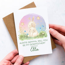 Load image into Gallery viewer, Be My Godmother Proposal Card, Godparents Proposal, God parents proposal Card, Be my Godmother card, be my godfather, From Baby, Bunny