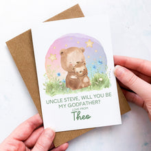 Load image into Gallery viewer, Be My Godfather Proposal Card, Godparents Proposal, God parents proposal Card, Be my Godmother card, be my godfather, From Baby, Bears