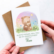 Load image into Gallery viewer, Be My Godmother Proposal Card, Godparents Proposal, God parents proposal Card, Be my Godmother card, be my godfather, From Baby, Bears