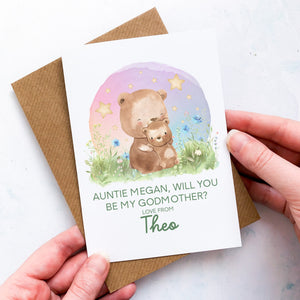 Be My Godmother Proposal Card, Godparents Proposal, God parents proposal Card, Be my Godmother card, be my godfather, From Baby, Bears