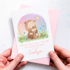 Be My Godfather Proposal Card, Godparents Proposal, God parents proposal Card, Be my Godmother card, be my godfather, From Baby Girl, Bears