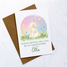 Load image into Gallery viewer, Be My Godmother Proposal Card, Godparents Proposal, God parents proposal Card, Be my Godmother card, be my godfather, From Baby, Bunny