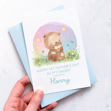 Load image into Gallery viewer, Personalised 1st Father&#39;s Day As Daddy Card, First Father&#39;s Day, From Son, As Grandad, As Grandpa, Cute Bear, Handmade Card, For My Daddy