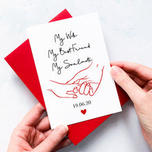 Load image into Gallery viewer, Wife &amp; Soulmate Anniversary Card, Husband Anniversary Card, Wedding Anniversary, Anniversary card for Wife, Special Date, Personalised