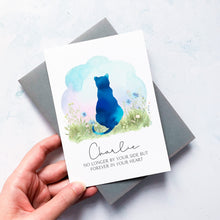 Load image into Gallery viewer, Personalised Cat Bereavement Card, Cat Loss, Sympathy Card, Pet loss, Thinking of you, Sorry for your loss, Keepsake card, Pet loss gift