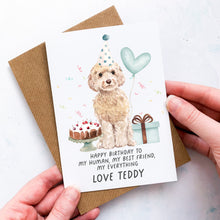 Load image into Gallery viewer, Personalised Cockapoo Birthday Card, Cockerpoo Pet Keepsake, From The Dog, From Pets, Pet Lover Gift, Pet Parent, Gift From Dog, From Dogs