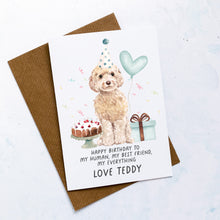 Load image into Gallery viewer, Personalised Cockapoo Birthday Card, Cockerpoo Pet Keepsake, From The Dog, From Pets, Pet Lover Gift, Pet Parent, Gift From Dog, From Dogs