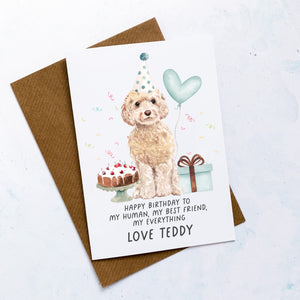 Personalised Cockapoo Birthday Card, Cockerpoo Pet Keepsake, From The Dog, From Pets, Pet Lover Gift, Pet Parent, Gift From Dog, From Dogs