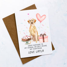 Load image into Gallery viewer, Personalised Labrador Birthday Card, Retriever Pet Keepsake, From The Dog, From Pets, Pet Lover Gift, Pet Parent, Gift From Dog, From Dogs