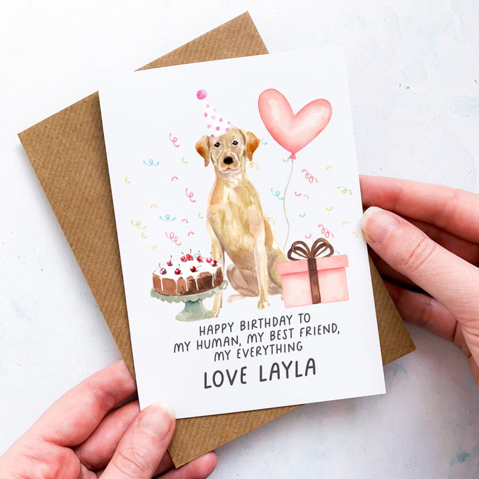 Personalised Labrador Birthday Card, Retriever Pet Keepsake, From The Dog, From Pets, Pet Lover Gift, Pet Parent, Gift From Dog, From Dogs