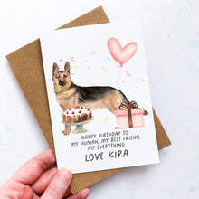 Load image into Gallery viewer, Personalised German Shepherd Birthday Card, German Shepherd Pet Keepsake, From The Dog, From Pets, Pet Lover Gift, Pet Parent, Dog Lover