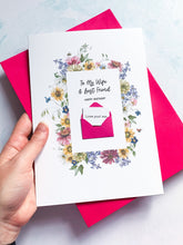 Load image into Gallery viewer, My Wife &amp; Best Friend Birthday Card, Floral Birthday Card, Partner Birthday Card, Birthday card for Wife, Personalised Wife Card, Large Card