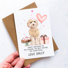 Load image into Gallery viewer, Personalised Cockapoo Birthday Card, Cockerpoo Pet Keepsake, From The Dog, From Pets, Pet Lover Gift, Pet Parent, Gift From Dog, From Dogs