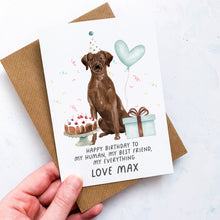 Load image into Gallery viewer, Personalised Labrador Birthday Card, Retriever Pet Keepsake, From The Dog, From Pets, Pet Lover Gift, Pet Parent, Gift From Dog, From Dogs