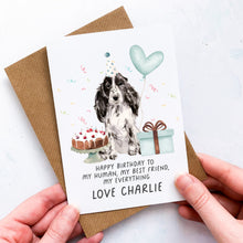 Load image into Gallery viewer, Personalised Cocker Spaniel Birthday Card, Cocker Spaniel Pet Keepsake, From The Dog, From Pets, Pet Lover Gift, Pet Parent, Gift From Dogs