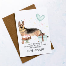 Load image into Gallery viewer, Personalised German Shepherd Birthday Card, German Shepherd Pet Keepsake, From The Dog, From Pets, Pet Lover Gift, Pet Parent, Dog Lover