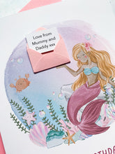 Load image into Gallery viewer, Personalised Children&#39;s Mermaid Birthday Card, Card for Daughter, Card for Granddaughter, Child&#39;s Birthday Card, Any Age Birthday, 3D