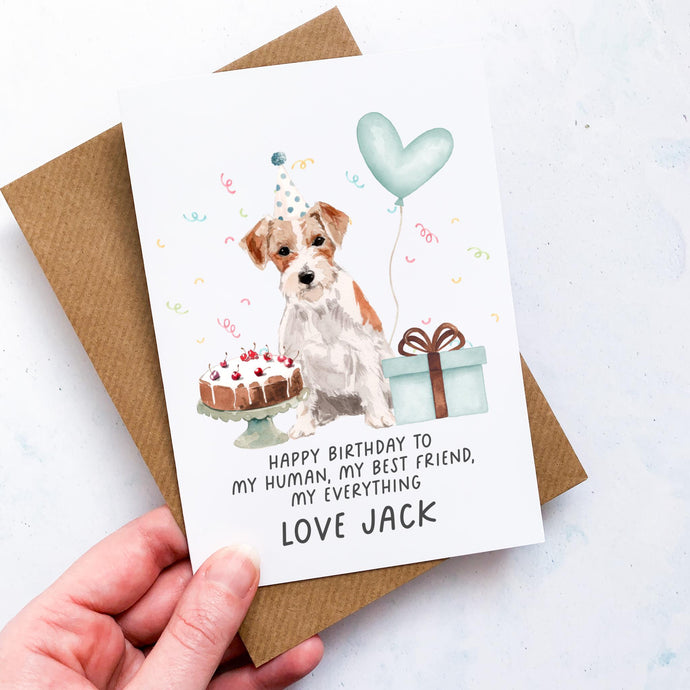 Personalised Jack Russell Birthday Card, Jack Russell Pet Keepsake, From The Dog, From Pets, Pet Lover Gift, Pet Parent, Dog Lover