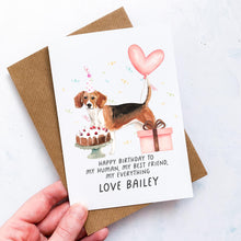 Load image into Gallery viewer, Personalised Beagle Birthday Card, Beagle Pet Keepsake, From The Dog, From Pets, Pet Lover Gift, Pet Parent, Dog Lover