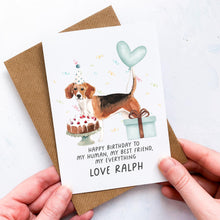 Load image into Gallery viewer, Personalised Beagle Birthday Card, Beagle Pet Keepsake, From The Dog, From Pets, Pet Lover Gift, Pet Parent, Dog Lover