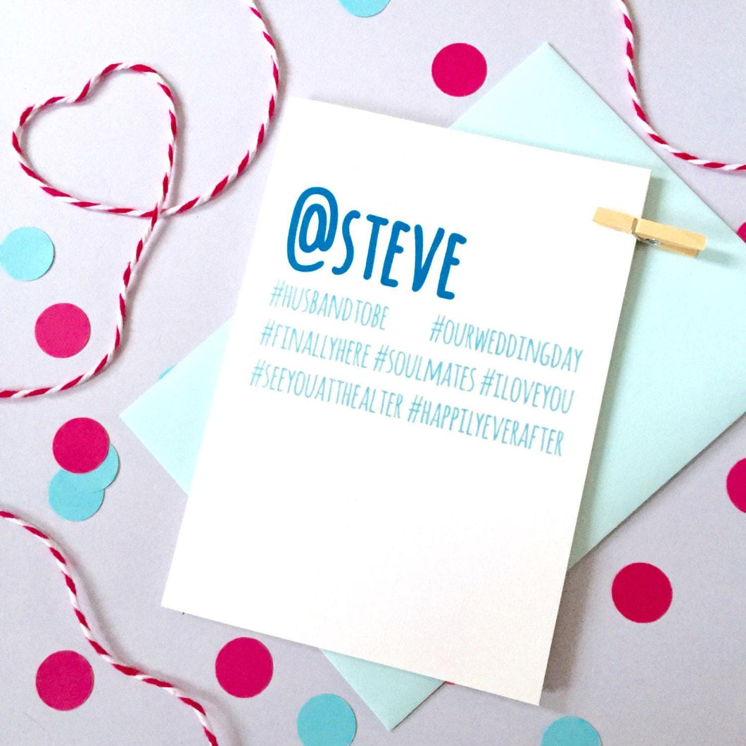 Hashtag Wedding Card – Personalised Wedding Anniversary Card – Card for Husband/Wife - Social Media Card - Instagram Card - Twitter Card
