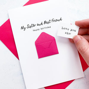 Personalised Sister/Brother Best Friend Envelope Card