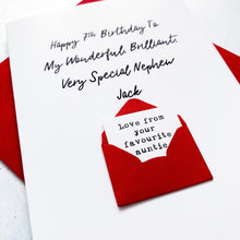 Load image into Gallery viewer, My Very Special Nephew Birthday Card, Any Age, Son Birthday Card, Male Birthday Card, Birthday card for him, Personalised Card, For Nephew