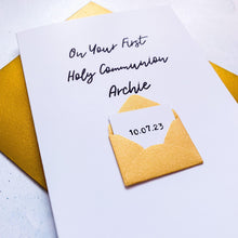Load image into Gallery viewer, First Holy Communion Card, Girl&#39;s Christening Card, Boy&#39;s Christening Card, Card for her, card for him, Baptism Card, On Your Baptism