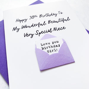 Very Special Niece Birthday Card, Niece Birthday Card, Female Birthday Card, Birthday card for her, Personalised Card, For Her
