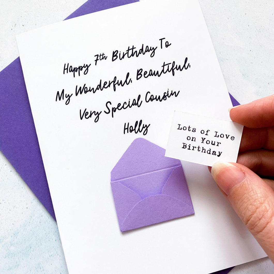 My Very Special Cousin Birthday Card, Cousin Birthday Card, Female Birthday Card, Birthday card for her, Personalised Card, For Her