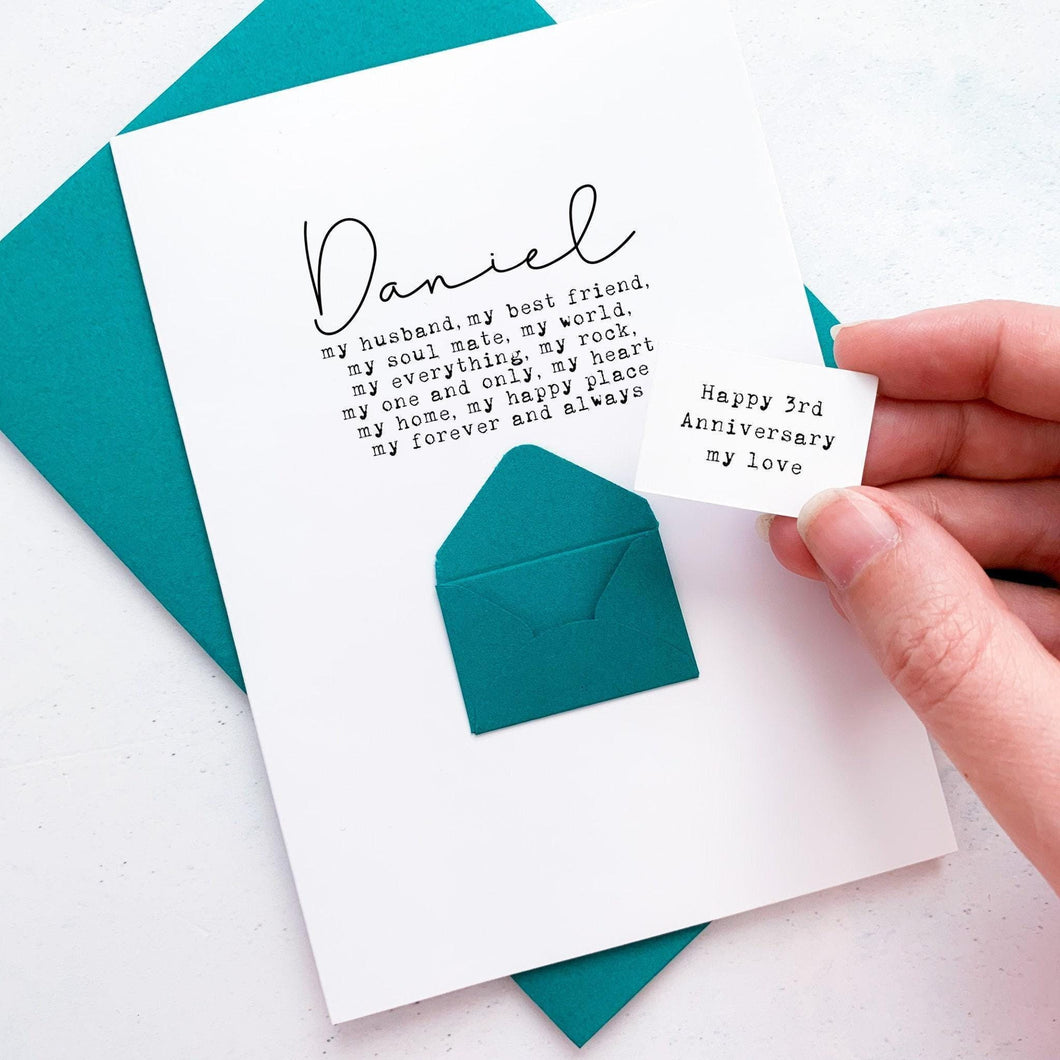 Anniversary Card Husband Card Wife Card Personalised Card Card for Husband Card for Wife Anniversary Wife Anniversary Husband Personalized card 1st anniversary 1st wedding anniversary for him first anniversary