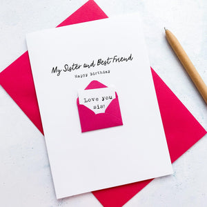 Personalised Sister/Brother Best Friend Envelope Card