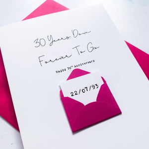 30 Years Down 30th Anniversary Card