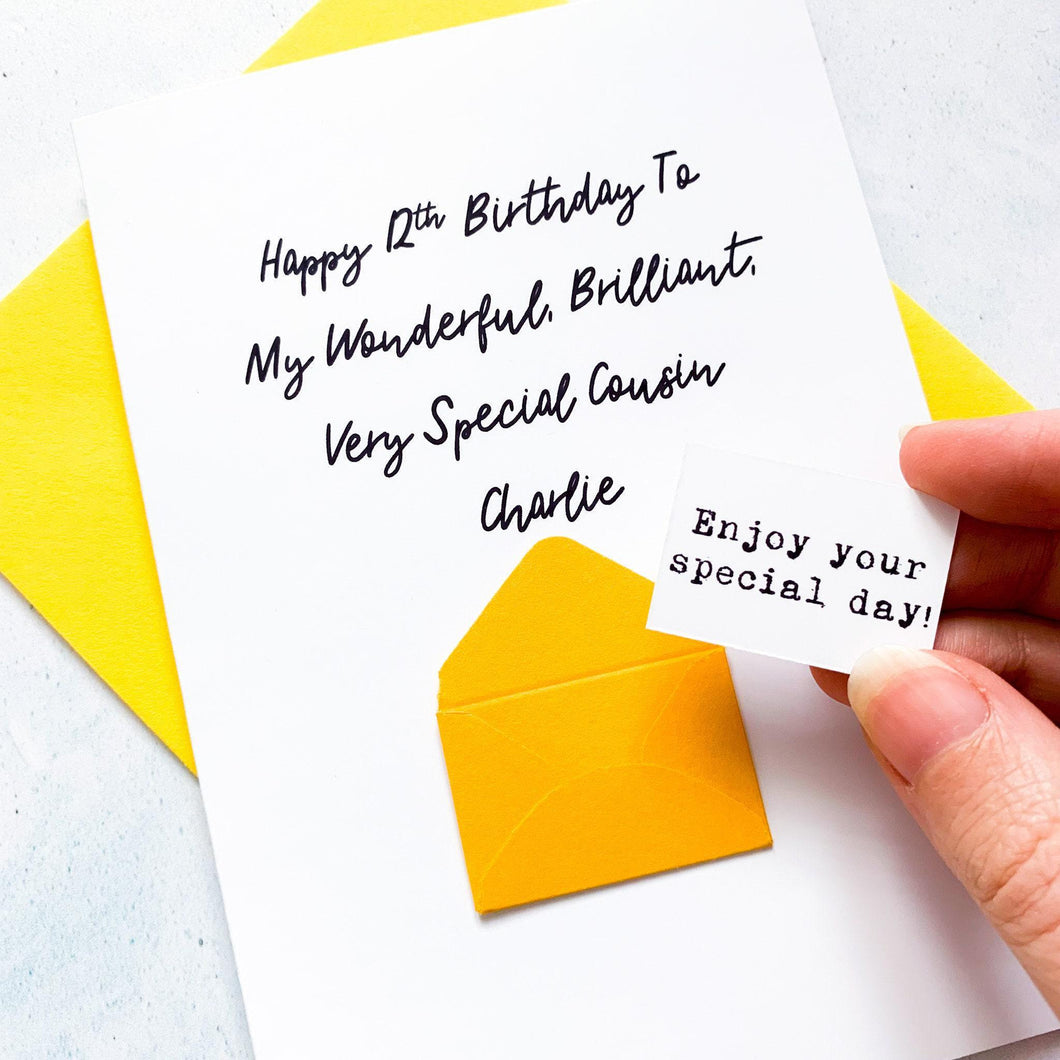 My Very Special Cousin Birthday Card, Any Age, Birthday Card, Male Birthday Card, Birthday card for him, Personalised Card