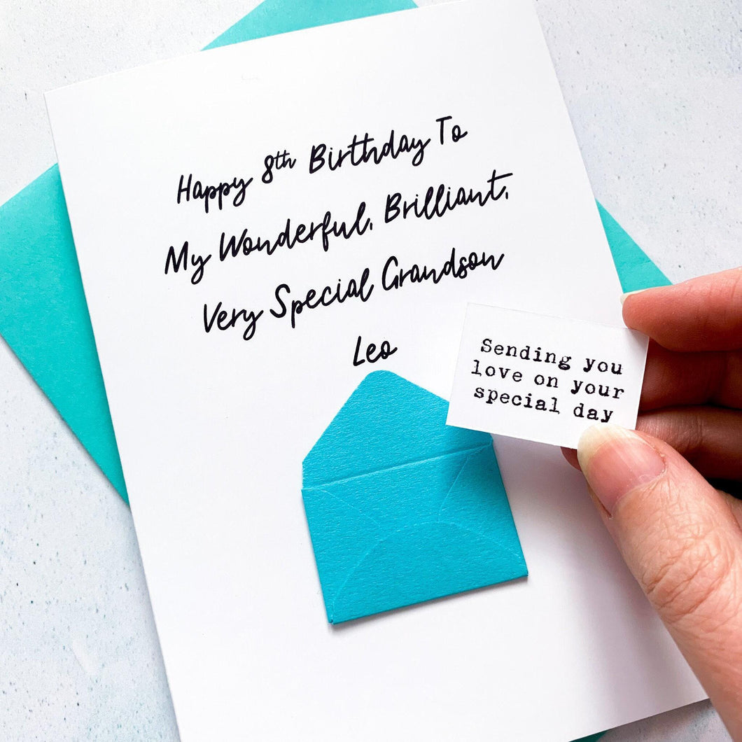 Special Grandson Birthday Card, For My Grandson, Any Age, Son Birthday Card, Male Birthday Card, Birthday card for him, Personalised Card