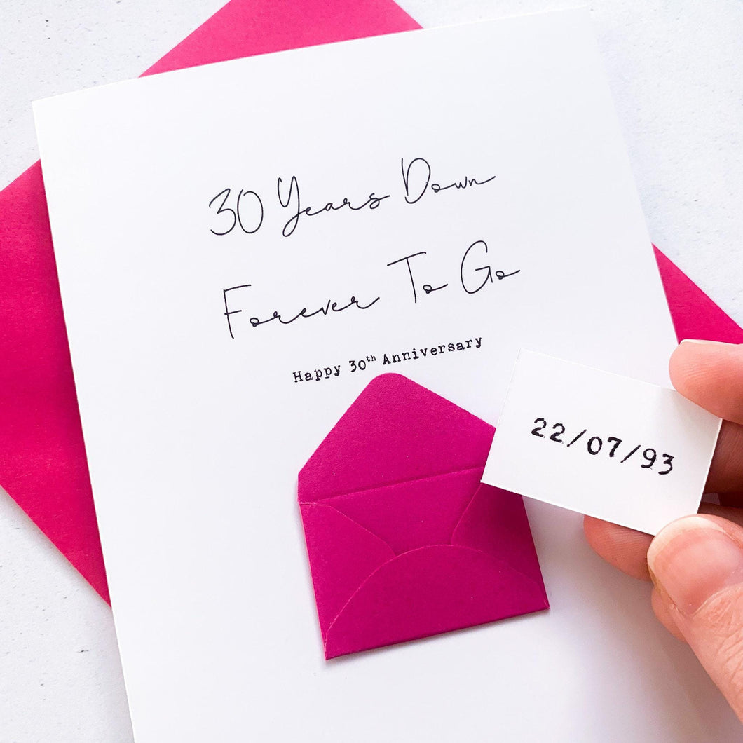 30 Years Down 30th Anniversary Card