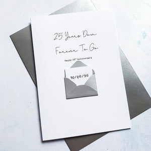 25 Years Down 25th Anniversary Card