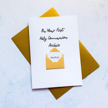 Load image into Gallery viewer, First Holy Communion Card, Girl&#39;s Christening Card, Boy&#39;s Christening Card, Card for her, card for him, Baptism Card, On Your Baptism