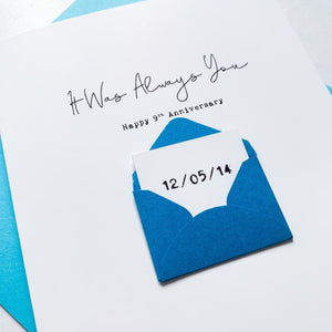 Always You 9th Anniversary Card, Husband Anniversary Card, Boyfriend Anniversary Card, Anniversary card for Wife, Special Date, Personalised