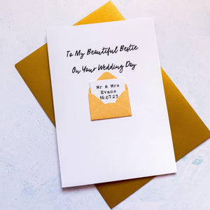 To My Bestie on your Wedding Day Card, Wedding Card for Best Friend, On your wedding day, Congratulations Card, Best Friend Card