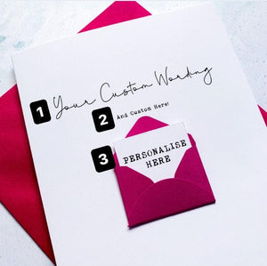 Custom Wording Anniversary Card, Your Own Wording