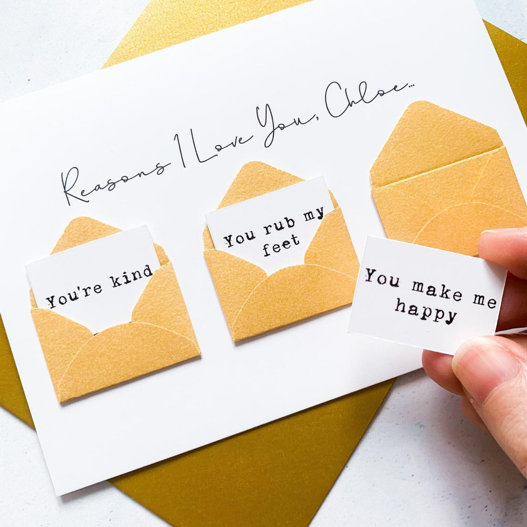 Personalised Reasons I Love You Valentine's/Anniversary Card