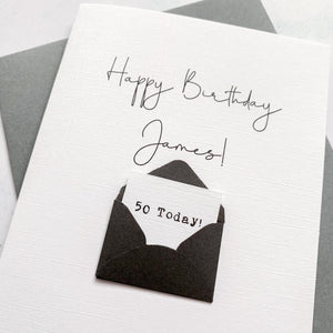 Personalised Any Name cute birthday card handmade card 3D Card printed with message 50th birthday card 50 years old husband birthday birthday for husband male birthday card 50th husband card 50th birthday