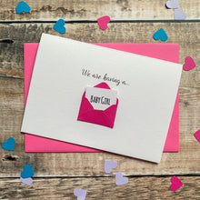Load image into Gallery viewer, Personalised Baby Gender Reveal Card – Personalised Pregnancy announcement Card – Card for baby – announcement card for grandparent